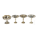 Sechs Fu&szlig;schalen in Silber bzw. "Sterling weighted", 19. und 20. Jhdt.