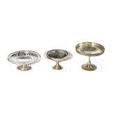 Sechs Fu&szlig;schalen in Silber bzw. "Sterling weighted", 19. und 20. Jhdt.