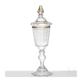 A glass goblet with cover, 18th century