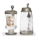 Zwei Kr&uuml;ge mit Zinnmontierung, einer Joachim Daniel Gottespfennig, Dresden, um 1800