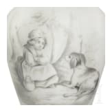 Zwei Milchglasvasen, um 1900