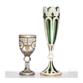 Fu&szlig;becher und Vase, B&ouml;hmen, Ende 19. Jhdt.