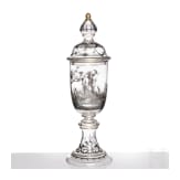 Gro&szlig;er Deckelpokal mit Jagdszene, J. & L. Lobmeyr, Wien, um 1880
