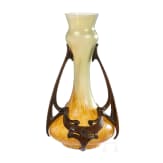 Jugendstilvase mit Metallmontierung, B&ouml;hmen, Glasfabrik Elisabeth, Pallme-K&ouml;nig & Habel, Kosten bei Teplitz, um 1900 - 1905