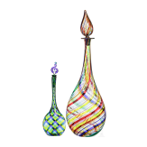 Zwei Glasflaschen, Murano, 20. Jhdt.