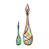 Zwei Glasflaschen, Murano, 20. Jhdt.