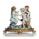 Figurengruppe "Kinder beim Puppenspiel", deutsch, 20. Jhdt.