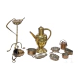 Kleine Sammlung Metallgeschirr, deutsch, 19. Jhdt.