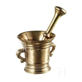 Barocker M&ouml;rser mit Delfinhenkeln, deutsch, 17. Jhdt.
