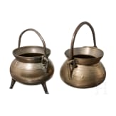 Zwei bronzene Grapen, norddeutsch, 18. Jhdt.