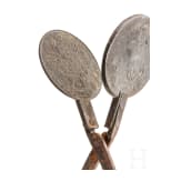 Drei schmiedeeiserne Waffeleisen, deutsch, um 1800