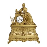Empire-Kaminuhr mit Allegorie der Poesie, Frankreich, Uhrwerk Belgien, um 1820