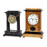 Zwei Biedermeier-Uhren, deutsch, 1. H&auml;lfte 19. Jhdt.