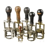 Sechs mechanische Stempel, 19. Jhdt.