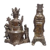 Zwei Eisengussfiguren, China, 19. Jhdt.