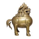 Bronzegef&auml;&szlig; in Form eines Fo-Hundes, China, 1. H&auml;lfte 20. Jhdt.