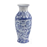 Bodenvase mit blau-wei&szlig;er Unterglasurmalerei, China, 19. - 20. Jhdt.