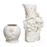 A Chinesewhite-glazed brushpot and a small jar, 19th - 20th century