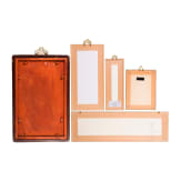 Konvolut asiatisches gerahmtes Kunsthandwerk, meist 19. Jhdt.