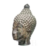 Buddhakopf aus Bronze im Khmer-Stil, Kambodscha, um 1900