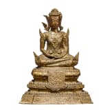 Buddha-Bronzefigur, Thailand, 19. Jhdt.