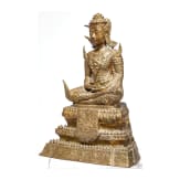 Buddha-Bronzefigur, Thailand, 19. Jhdt.