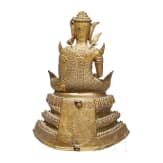 Buddha-Bronzefigur, Thailand, 19. Jhdt.