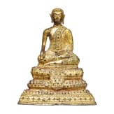 Bronzestatue eines sitzenden Buddhas, Thailand, 19. Jhdt.