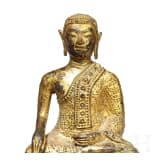 Bronzestatue eines sitzenden Buddhas, Thailand, 19. Jhdt.