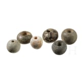Six Near Eastern and Egyptian stone maceheads, 5th - 3rd millennium B.C.