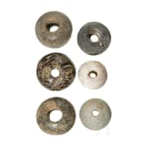 Six Near Eastern and Egyptian stone maceheads, 5th - 3rd millennium B.C.