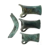 Drei T&uuml;llenbeile und ein Sensenblatt, deutsch, sp&auml;te Bronzezeit, 1000 - 500 v. Chr.