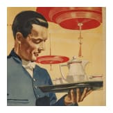 Willi Engelhardt - an advertising poster "Cafe-Wein-Restaurant Maximilian, M&uuml;nchen, zum vornehmen Nachmittagstee mit Tanzkapelle"