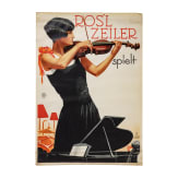 Willi Engelhardt - a poster draft for a concert announcement, with violin player "Rosl Zeiler spielt"