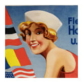 Willi Engelhardt - a large two-part draft poster for "Fleischmann's Hotel-Strand- u. Sportbad" in Steinebach in Upper Bavaria