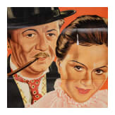 Willi Engelhardt - a movie poster for "Fiakerlied - The Cabbie's Song" with a drawing on the back side, 1936