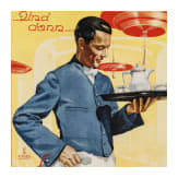 Willi Engelhardt - kleines Plakat "Cafe-Wein-Restaurant Maximilian - Unter den Arkaden", M&uuml;nchen