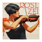 Willi Engelhardt - Plakatentwurf f&uuml;r eine Konzertank&uuml;ndigung mit Violinistin "Rosl Zeiler spielt"