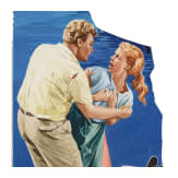 Willi Engelhardt - Teil eines Gouache-Plakatentwurfes f&uuml;r einen Film der 1950er Jahre