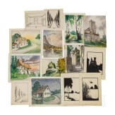 Willi Engelhardt - Studienarbeiten zu Perspektive, Architektur und Landschaft, 1920er Jahre