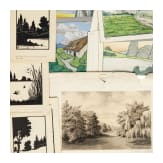 Willi Engelhardt - Studienarbeiten zu Perspektive, Architektur und Landschaft, 1920er Jahre