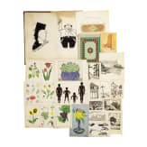 Willi Engelhardt - Aquarelle und Zeichnungen, teils Gouachefarben, aus seiner Studienzeit an der Kunstgewerbeschule in Mainz und der Akademie in M&uuml;nchen, 1920er - 1930er Jahre