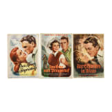 Willi Engelhardt - drei Filmplakate zu "Das Kreuz am J&auml;gersteig", "Das Erbe vom Pruggerhof" und "Das Schweigen im Walde", 1950er Jahre