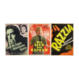 Willi Engelhardt - drei Filmplakate zu "Das Lied von Kaprun", "Razzia - Polizei stellt Rauschgiftbande" und "Auch die Augen hinterlassen Spuren", 1950er Jahre