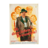 Willi Engelhardt - drei Filmplakate zu "Bademeister Spargel", "Oh diese lieben Verwandten" und "Die gro&szlig;e Schuld", 1950er Jahre