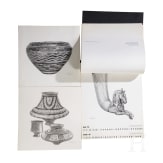 Willi Engelhardt - zw&ouml;lf Kunstbl&auml;tter, 1974, und vier Bl&auml;tter der "Keramik-Sammlung Edelmann", 1975, sowie ein Kalender "Edelmann - Das Gold der Thraker", 1981