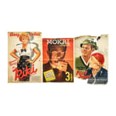 Willi Engelhardt - drei Plakate zu "Mokri Superb Zigaretten - Lande Dresden", "F&uuml;rst Seppl im Grandhotel" und "Kiki", 1930er Jahre