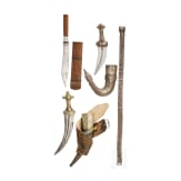 Zwei Dolche, ein Messer und G&uuml;rtel, Jemen, Indonesien und Kaukasus, 19./20. Jhdt.