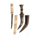 Japanisches Messer und kurdischer Dolch, um 1900