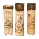 Three Japanese tsukas for bone tantos, Meiji period